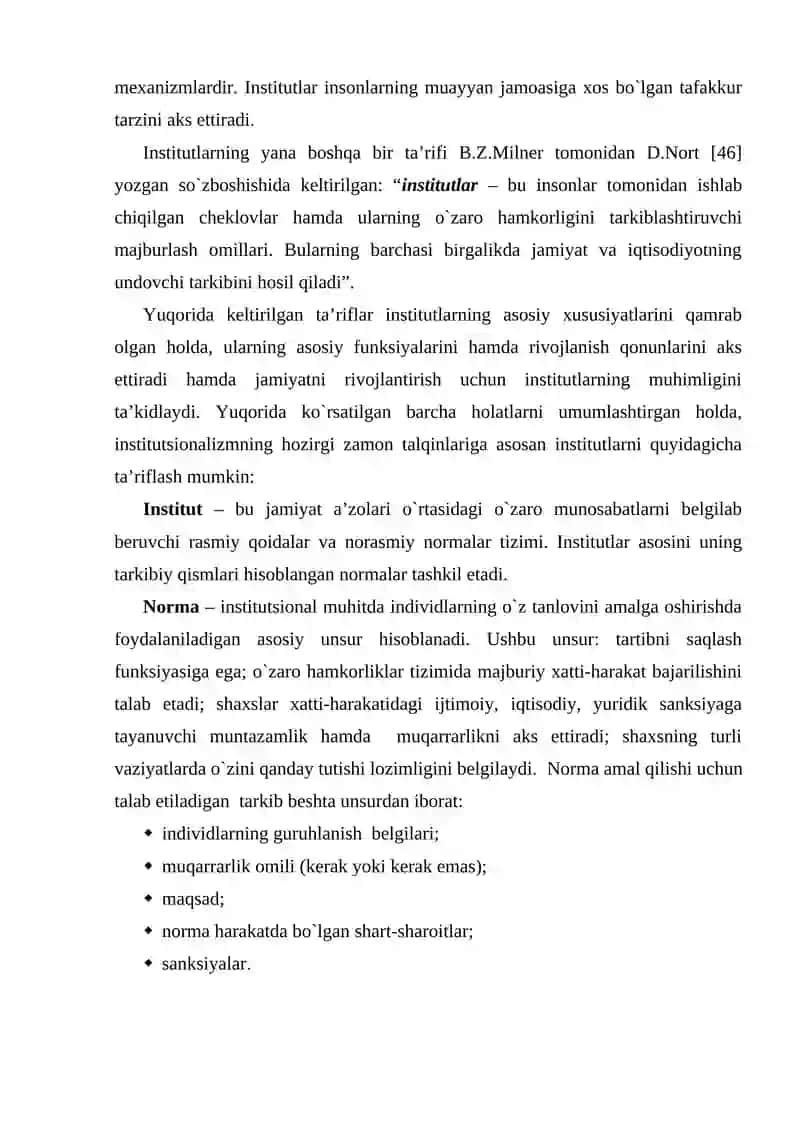 Jahon amaliyotida keng tarqalgan institutlar faoliyati haqida jadval va diagramma tuzish 3