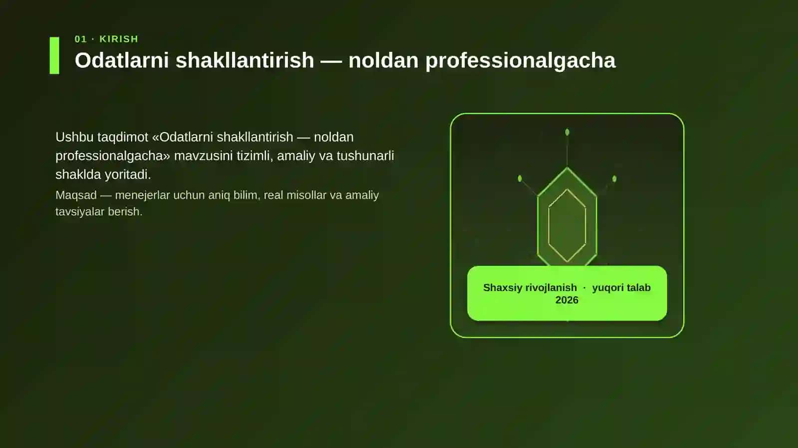 Odatlarni shakllantirish — noldan professionalgacha 3