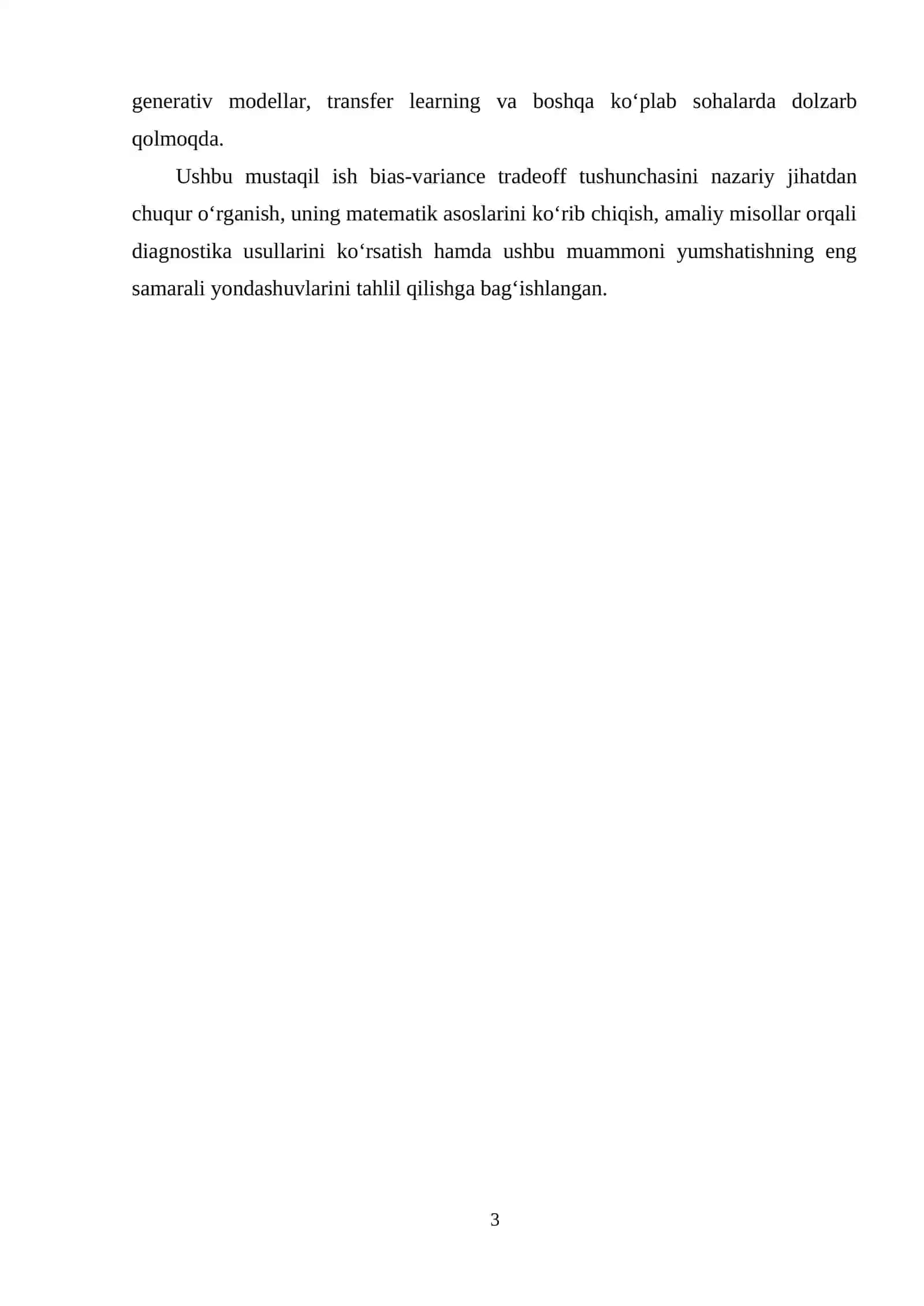 Bias-variance tradeoff tushunchasi 3