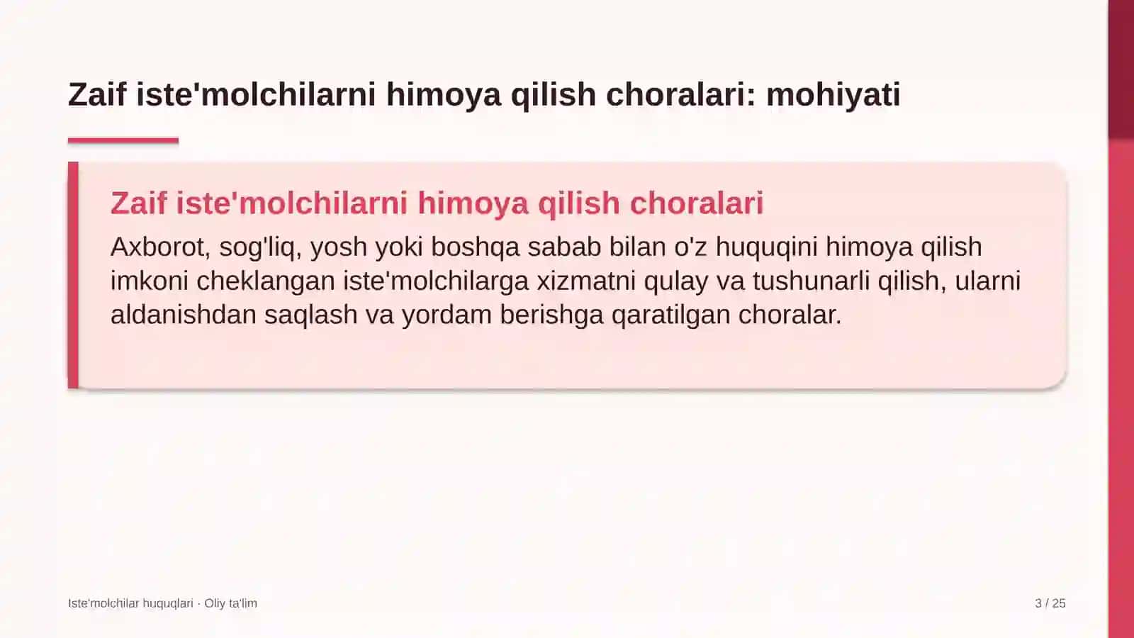 Zargarlik sanoatida zaif iste'molchilarni himoya qilish choralarini ko'rish 3