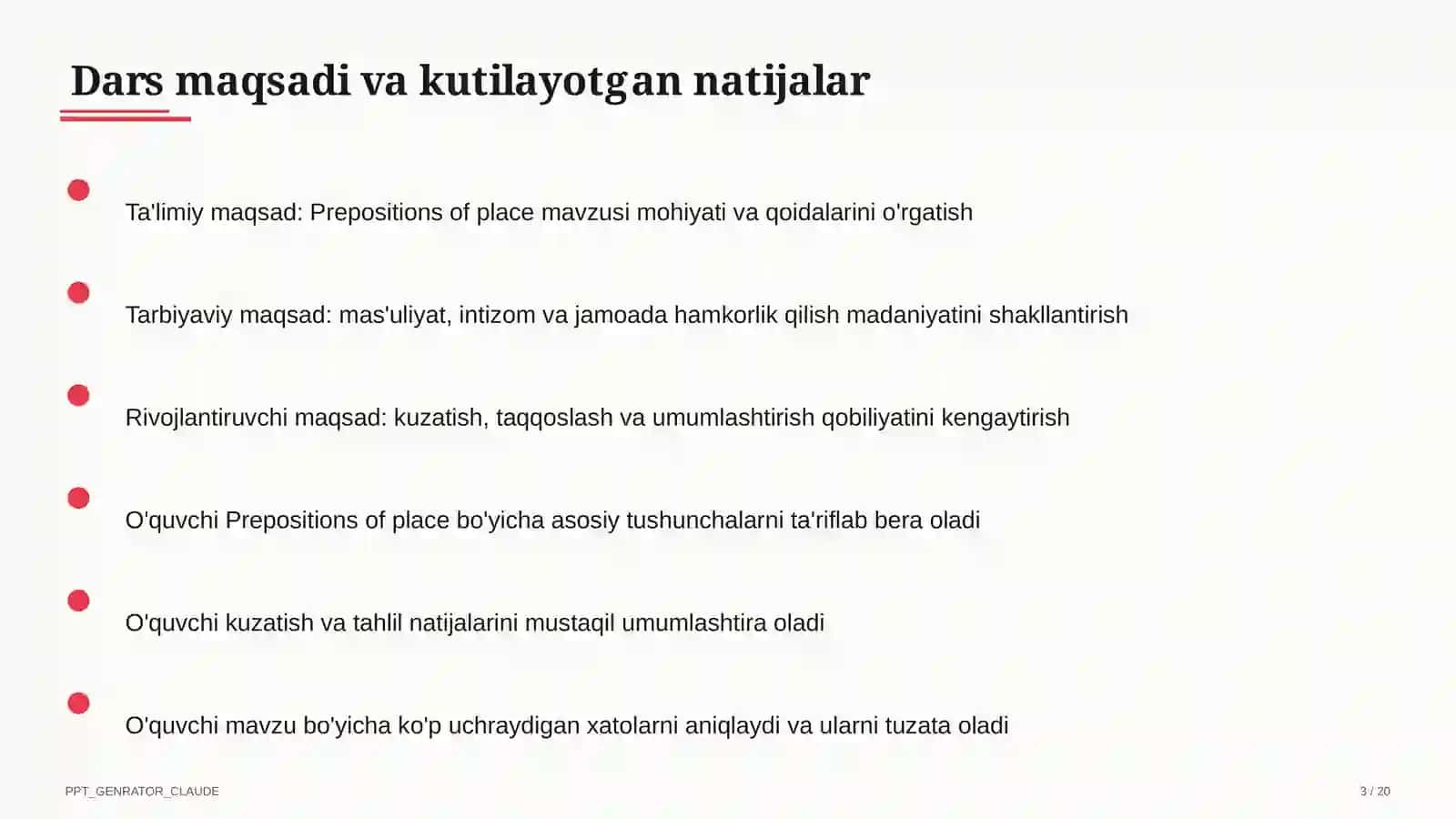 Prepositions of place (4-sinf) 3