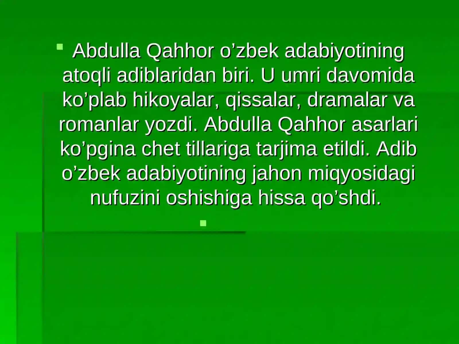 Abdulla Qahhor(1907—1968) 3
