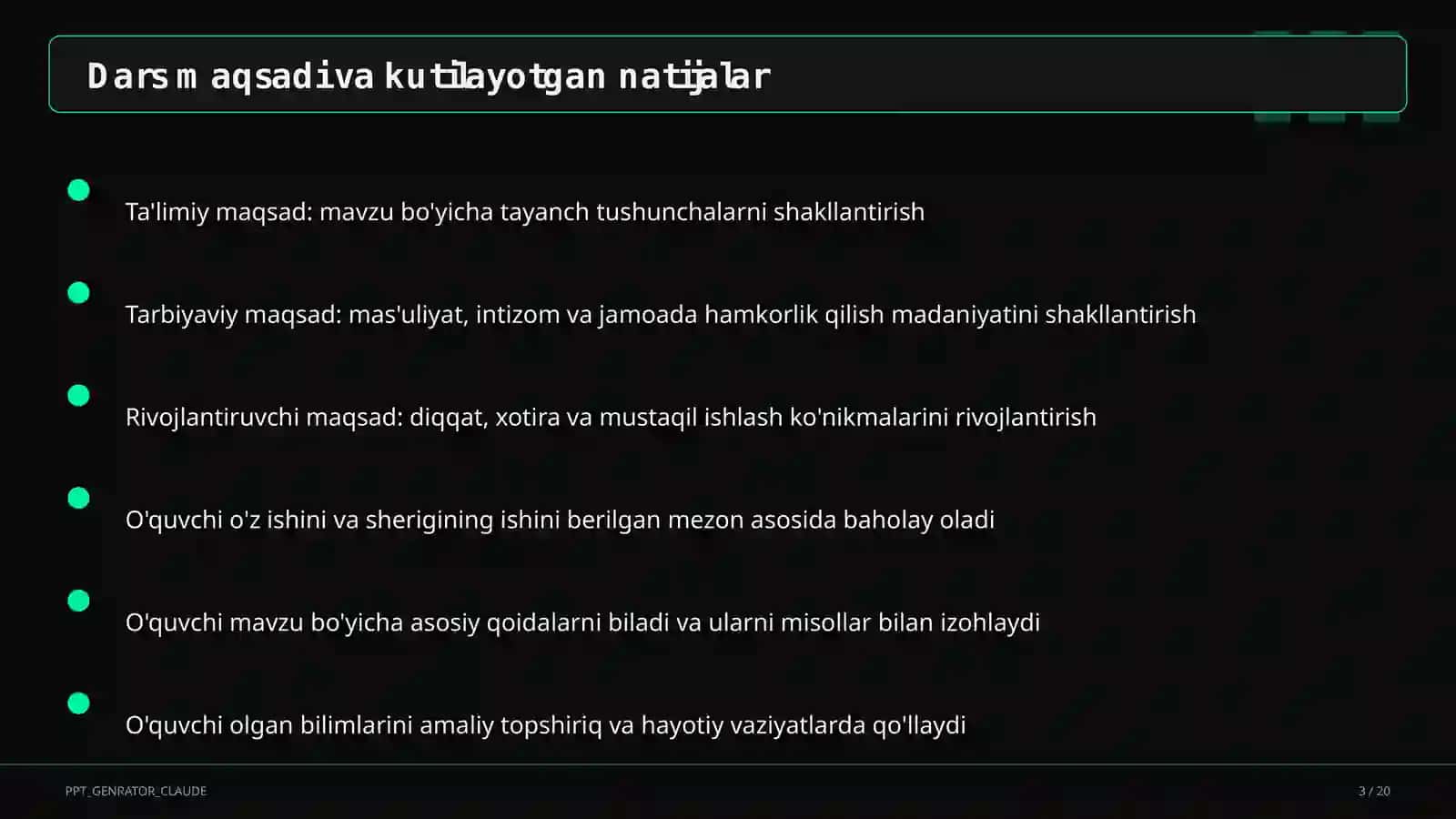 Dolzarb mavzular — maktab va o'qituvchilar (2026) — o'quvchilar uchun 3