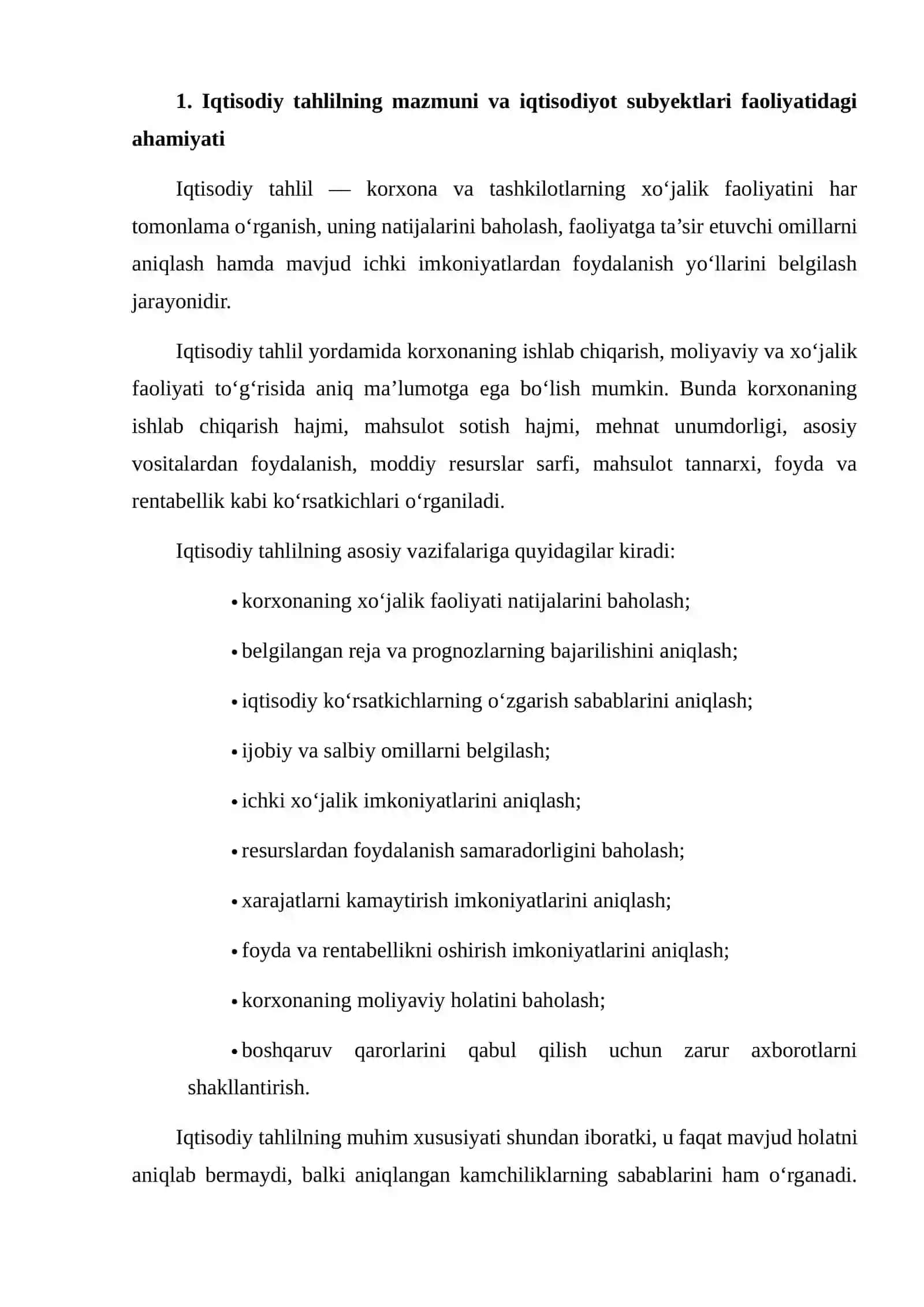 IQTISODIYOT SUBYEKTLARIDA TAHLIL ISHLARINI TASHKIL QILISH BOSQICHLARI 3