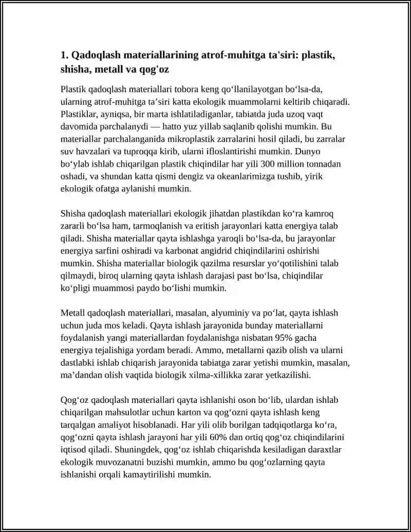 QADOGLASH MATERIALLARINING EKOLOGIK MUAMMOLARI VA GAYTA ISHLANISHI 3