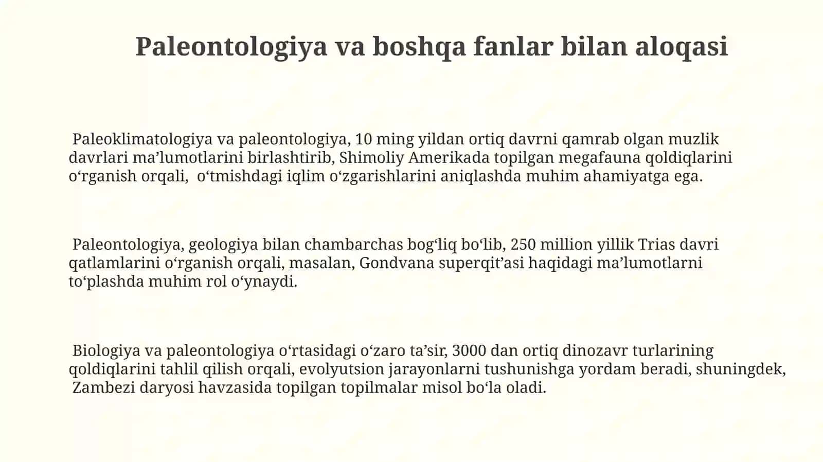 Paleontologiya fanining predmeti, maqsadi va vazifalari 3