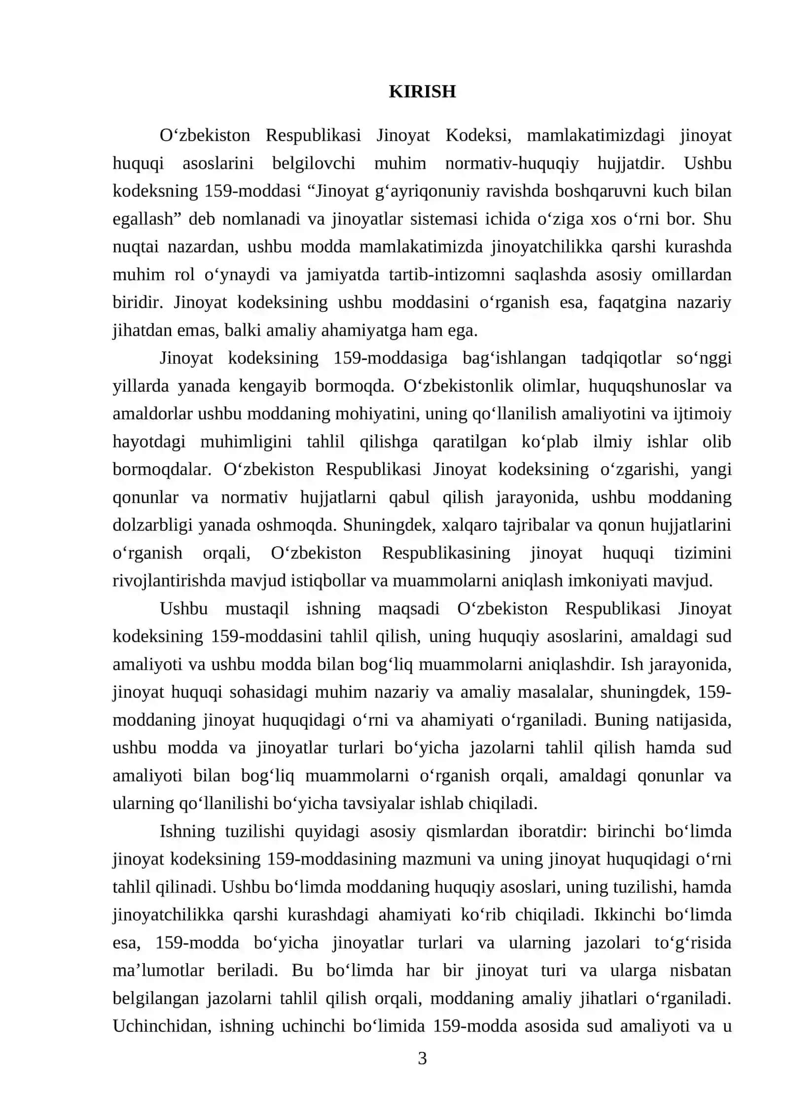 O‘zbekiston Respublikasi jinoyat kodeksining 159 moddasi tahlili 3