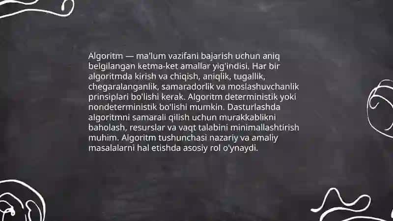 Algoritm tushunchasi 3