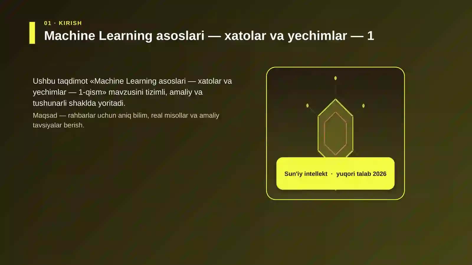 Machine Learning asoslari — xatolar va yechimlar — 1-qism 3