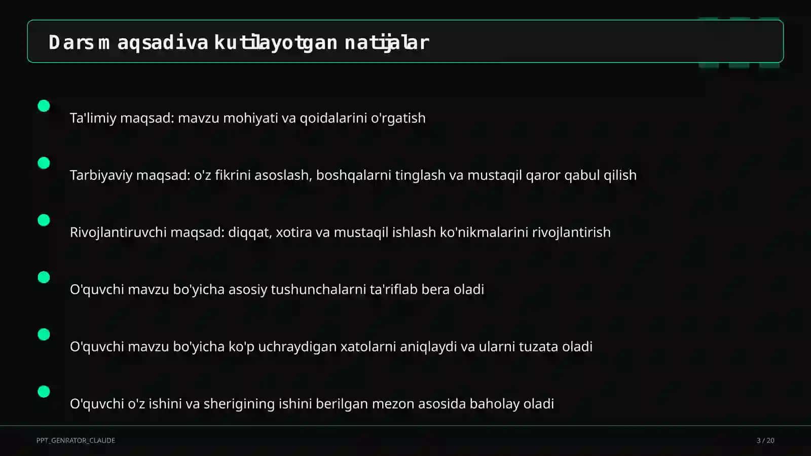 Algebra (7–11) — o'qituvchilar uchun 3