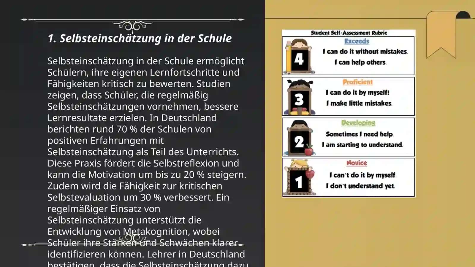 Selbsteinschätzung in der Schule 3