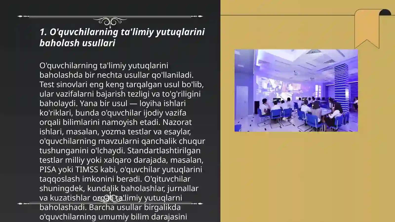 O'quvchilarning ta'limiy yutuqlari darajasini qiyosiy tadqiq qilish, ta'lim sifatini baholash elementi sifatida 3