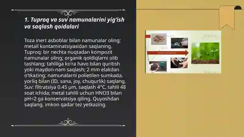 Tuproq va suv tarkibidagi ion bog'lanishli birikmalarni aniqlash 3