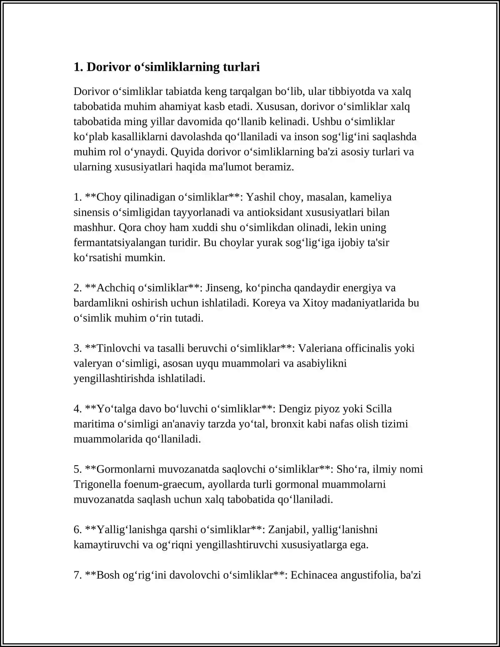 DORIVOR O‘SIMLIKLARNI YIG‘ISH 3