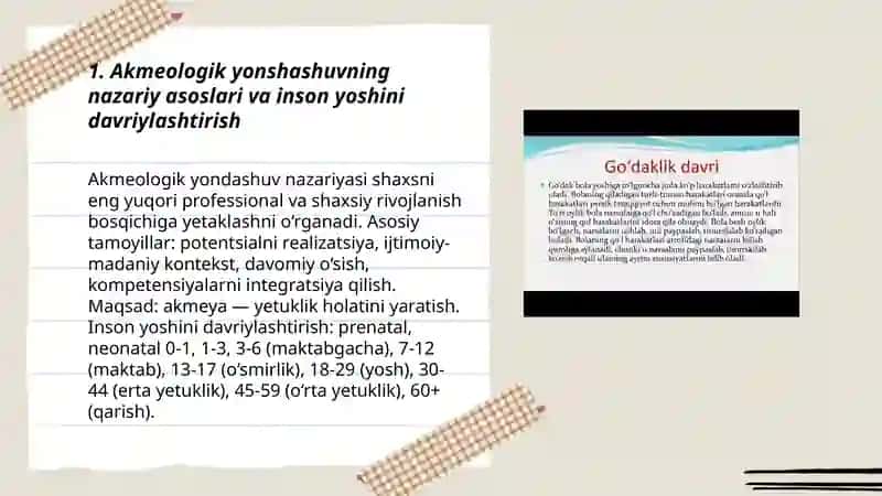 Insonning yosh rivojlanishini davriylashtirishga akmeologik yonshashuv 3