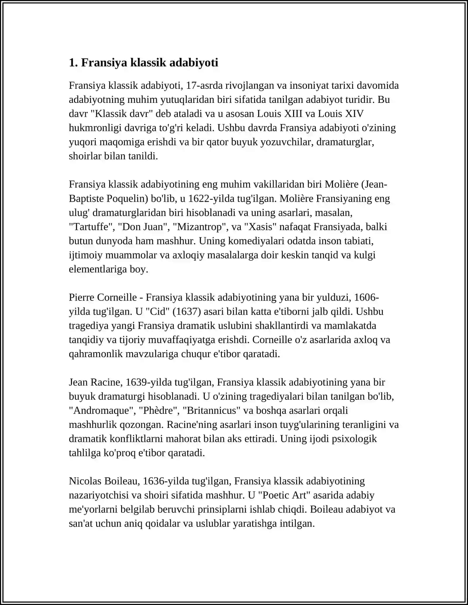 FRANSIYA KLASSIK MAKTAB 3