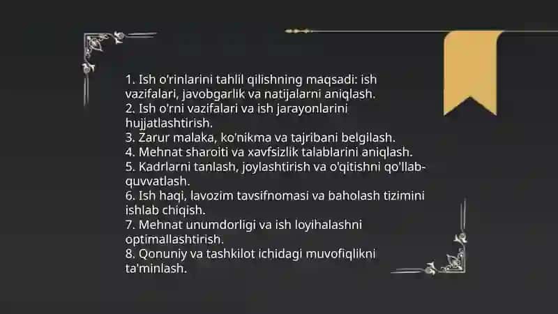 Ish o'rinlarini tahlil qilish va loyihalash yondoshuvlari 3