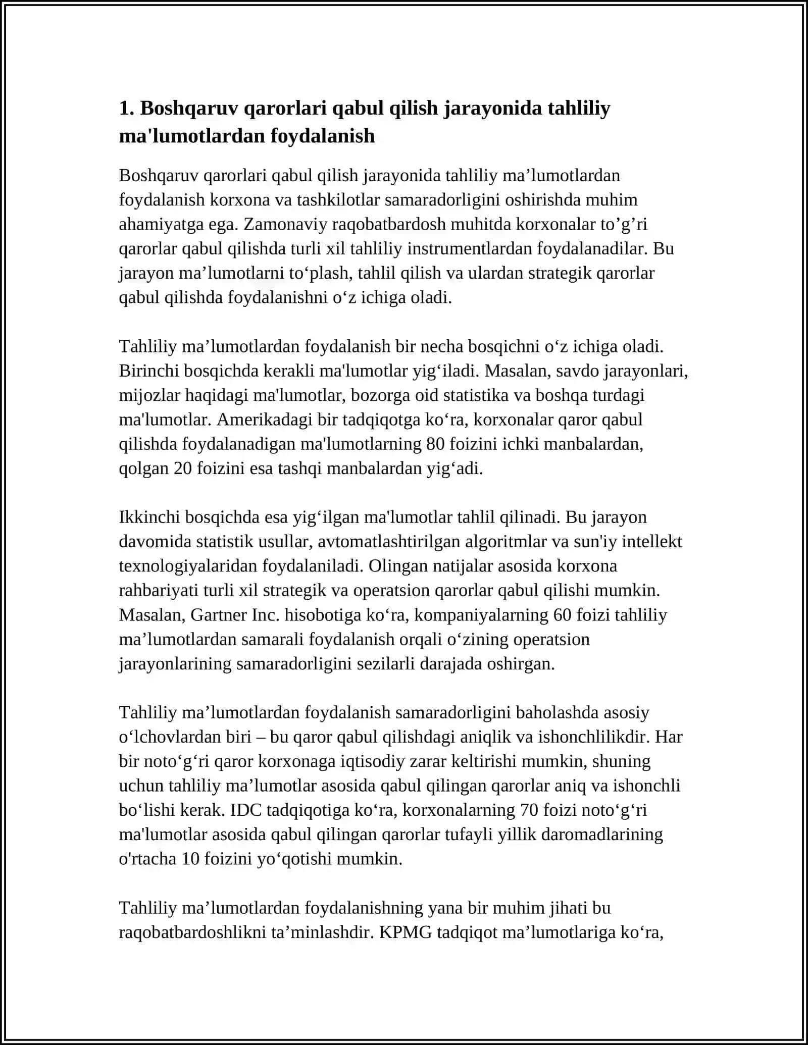 BOSHQARUV TAHLILI MALUMOTLARIDAN FOYDALANUVCHILAR 3