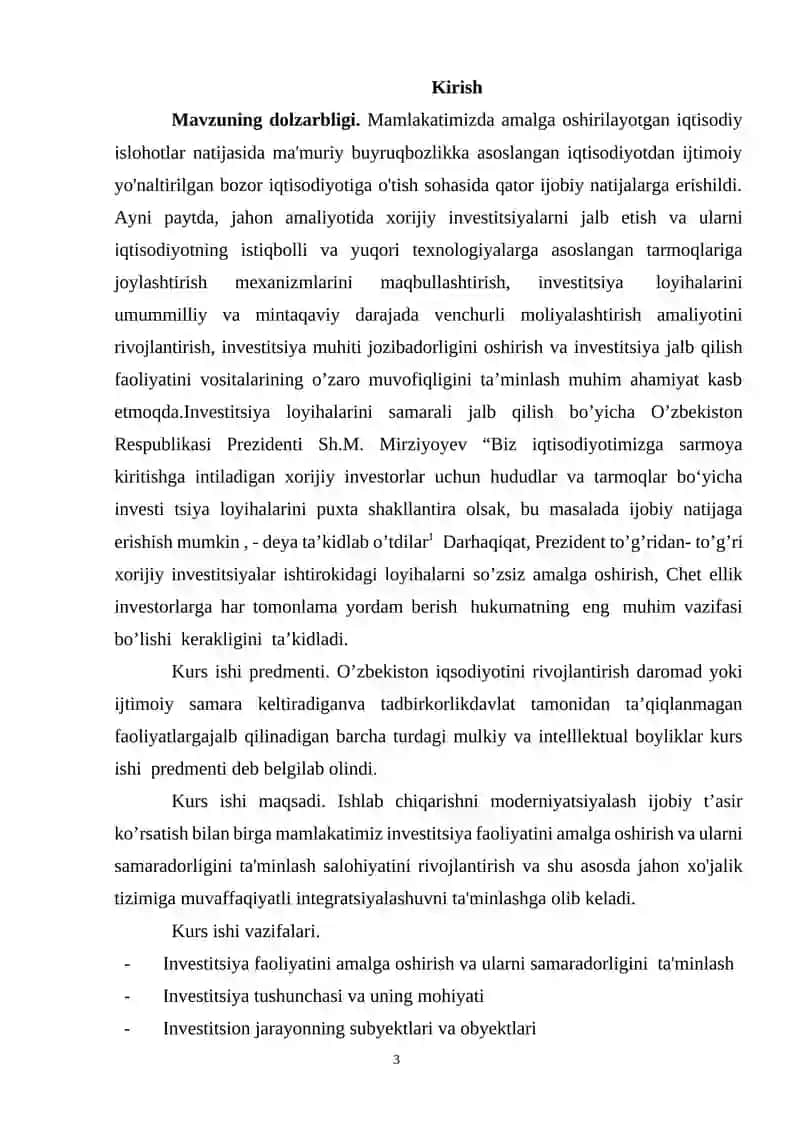 Jahon iqtisodiyotida to'g'ridan-to'g'ri xorijiy investitsiyasining rivojlanish tendensiyasi 3