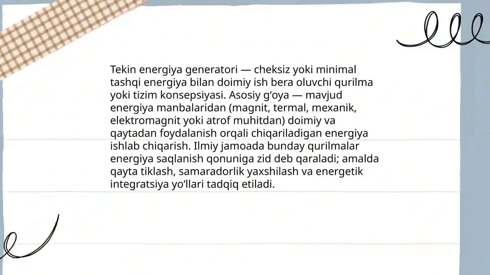 Tekin energiya generatori 3