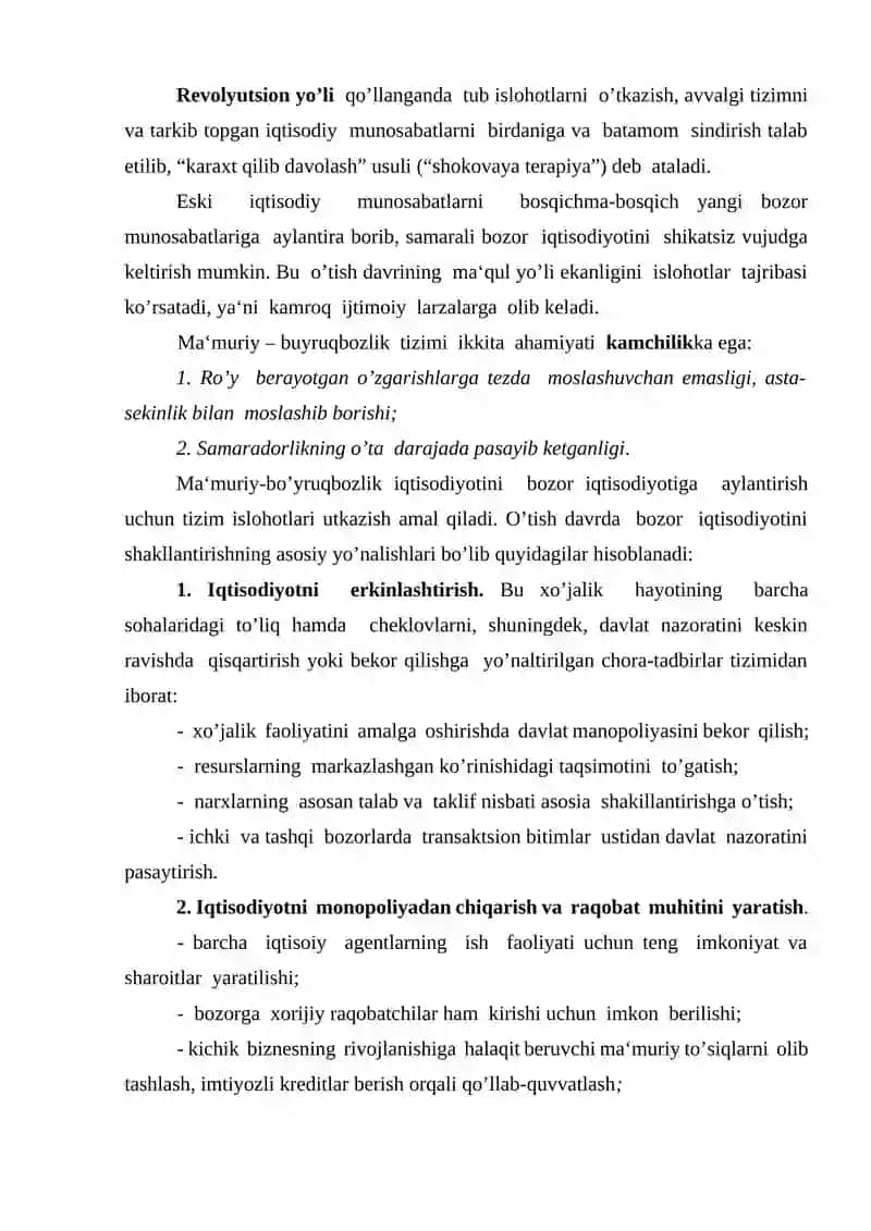 O’zbekistonda bozor munosabatlariga o’tishning huquqiy asoslarini yaratilishi 3