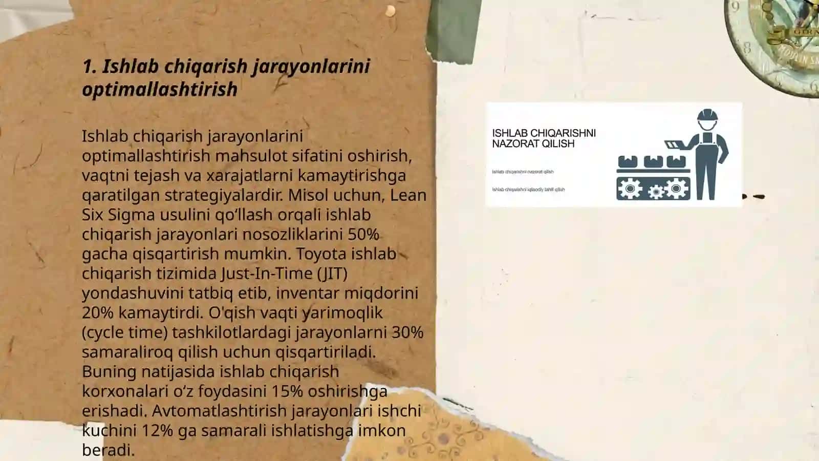 Ishlab chiqarish samaradorligini boshqarish 3