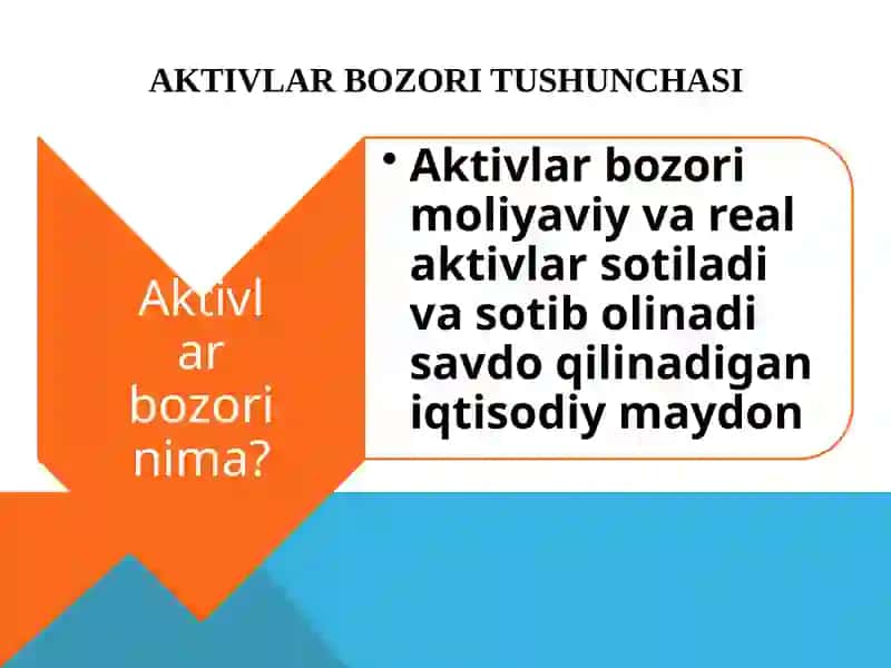 Aktivlar bozori tushunchasi va uning iqtisodiyotdagi o'rni 3