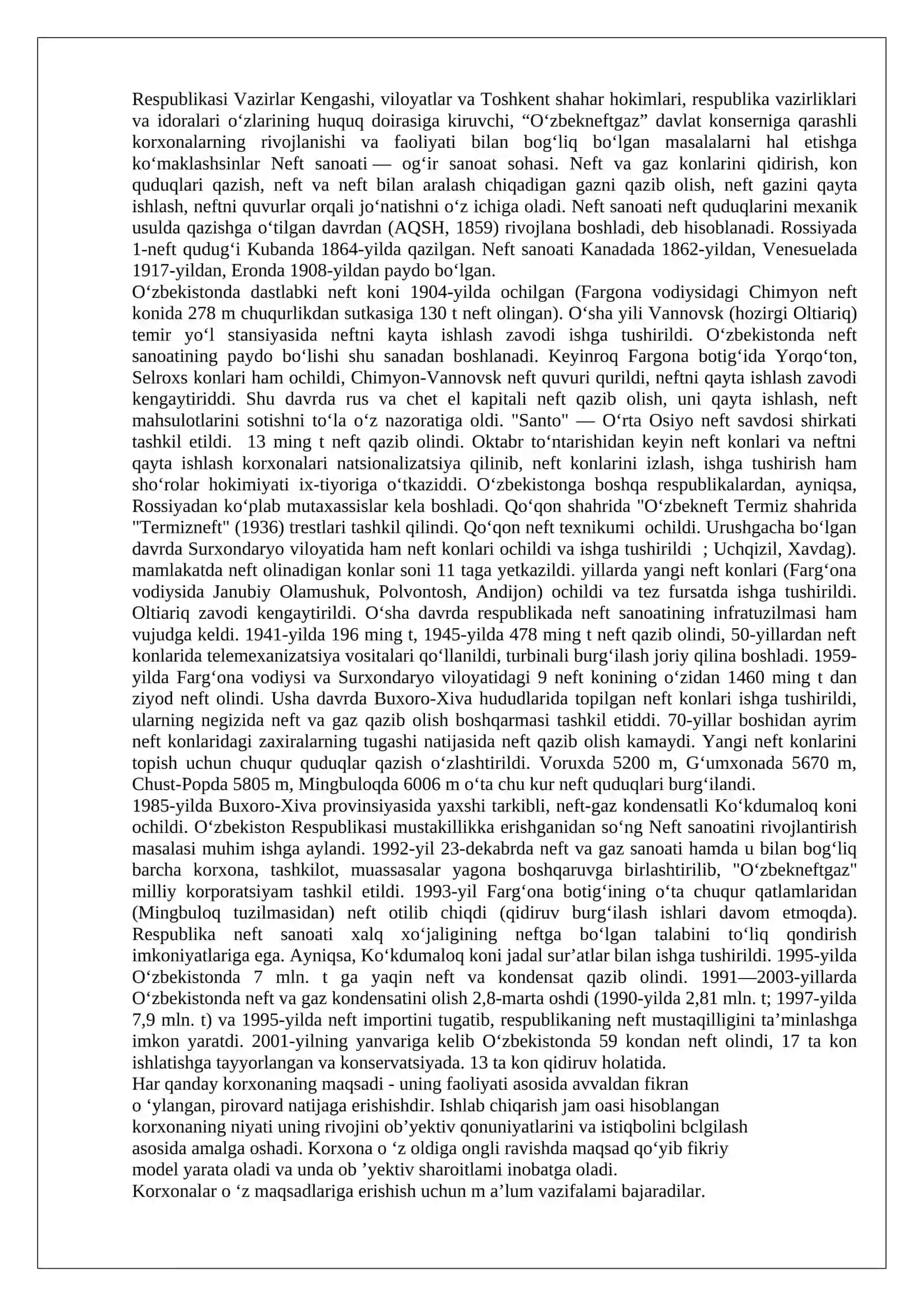 Neft va gaz sanoati korxonasi faoliyatini boshqarish asoslari 3