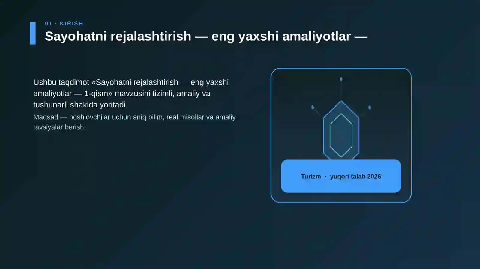 Sayohatni rejalashtirish — eng yaxshi amaliyotlar — 1-qism 3