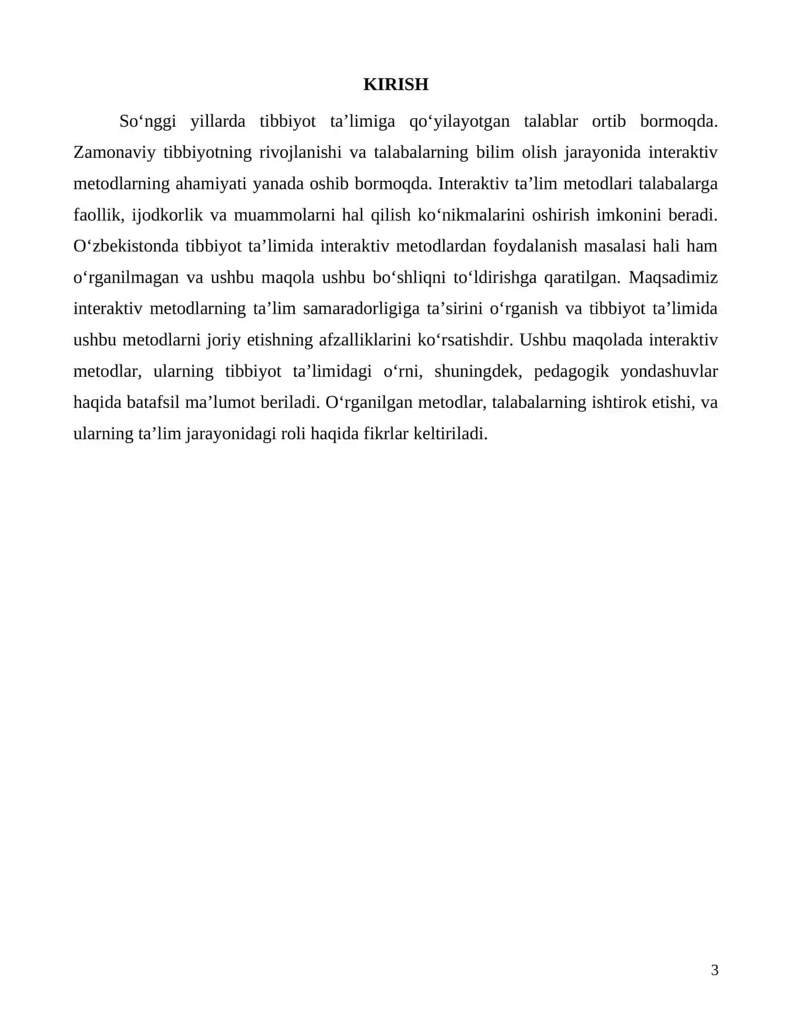 Tibbiyot ta’limida interaktiv metodlardan foydalanish samarasi 3