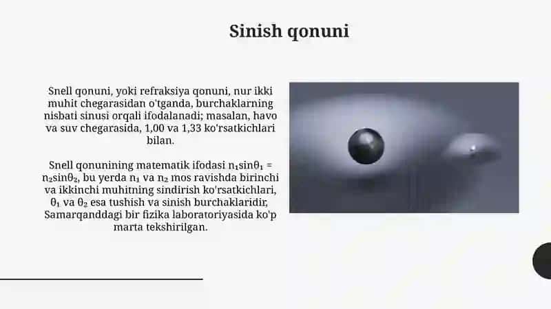 Yoruğlikning sferik sirtda sinishi Linza formulasini keltirib chiqarish 3