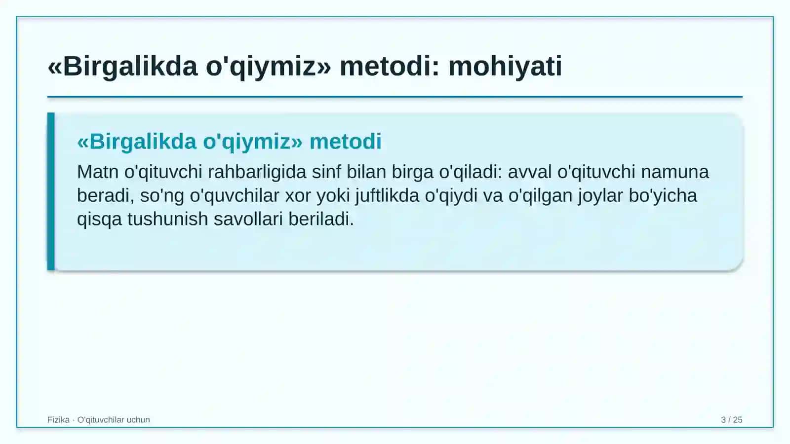 fizika darslarida birgalikda o'qiymiz metodidan foydalanish 4326 3