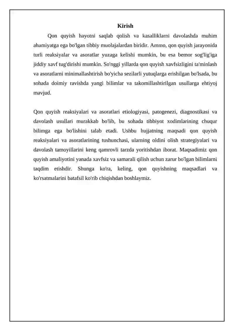 Qon quyish reaksiyalari va asoratlari haqida tushuncha 3