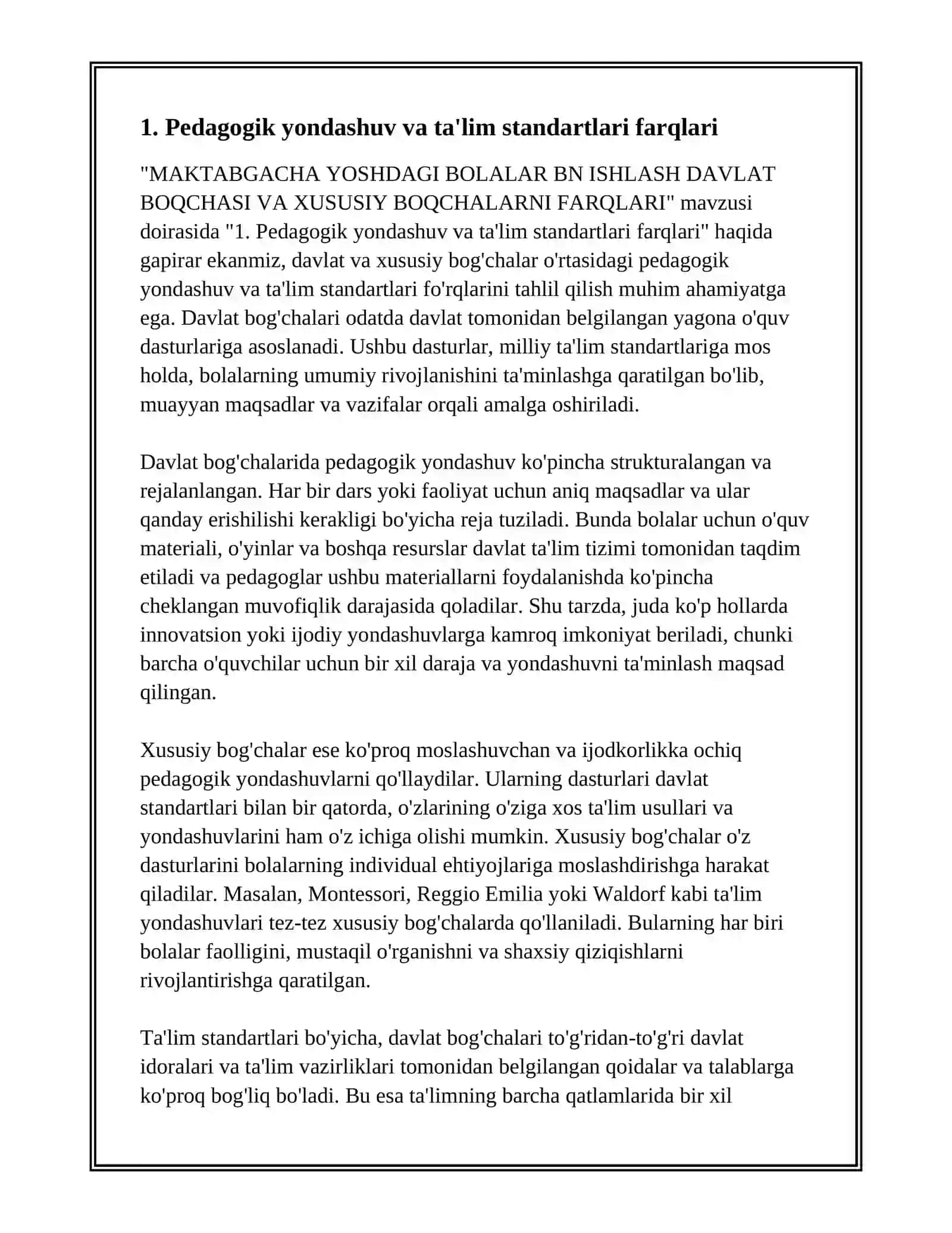 Maktabgacha yoshdagi bolalar bn ishlash davlat boqchasi va xususiy boqchalarni farqlari 3