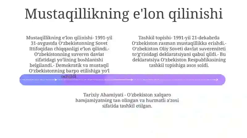 Mustaqil Uzbekiston Respulbikasi Tashkil Topishi Va Uning Tarixiy Ahamiyati 3