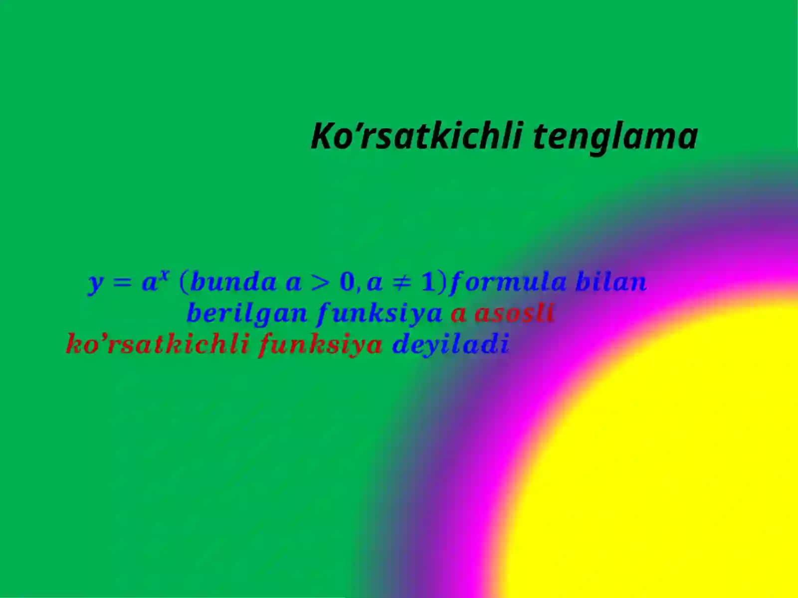 Ko’rsatkichlitenglama 3