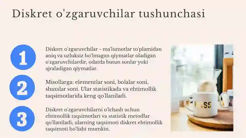 Diskret va usluksiz o'zgaruvchilar 3