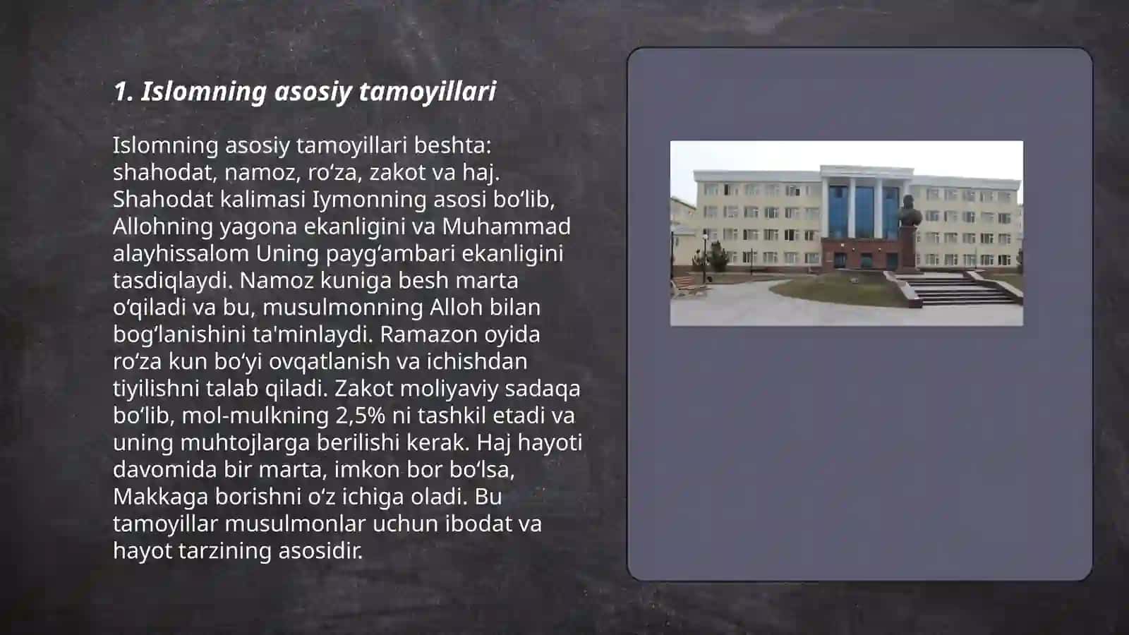 Norqobilova Zebinisoning dinshunoslik fanidan tayyorlagan taqdimoti 3