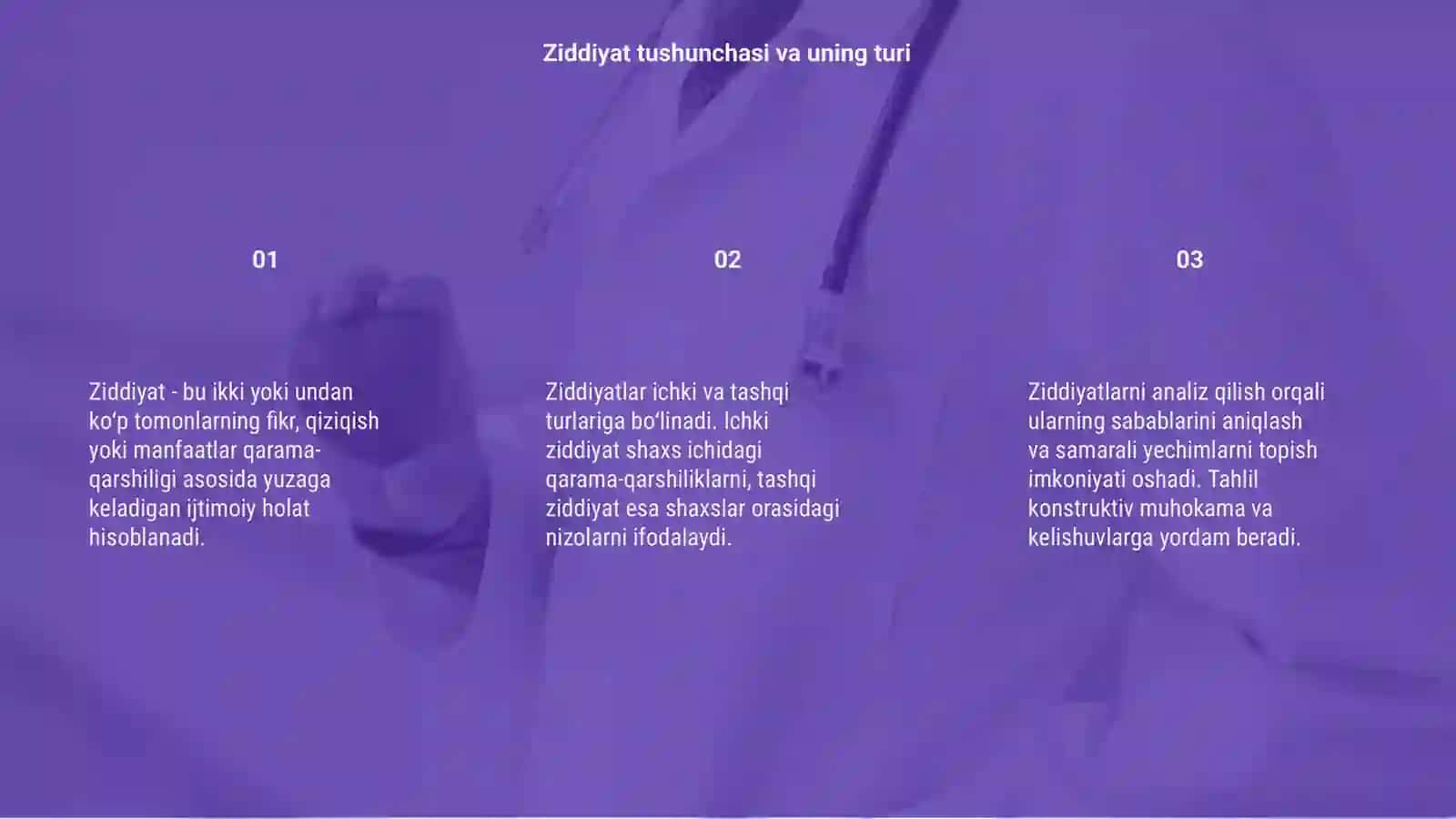Ziddiyatni yuzaga keltiruvchi vaziyatlar tahlili 3