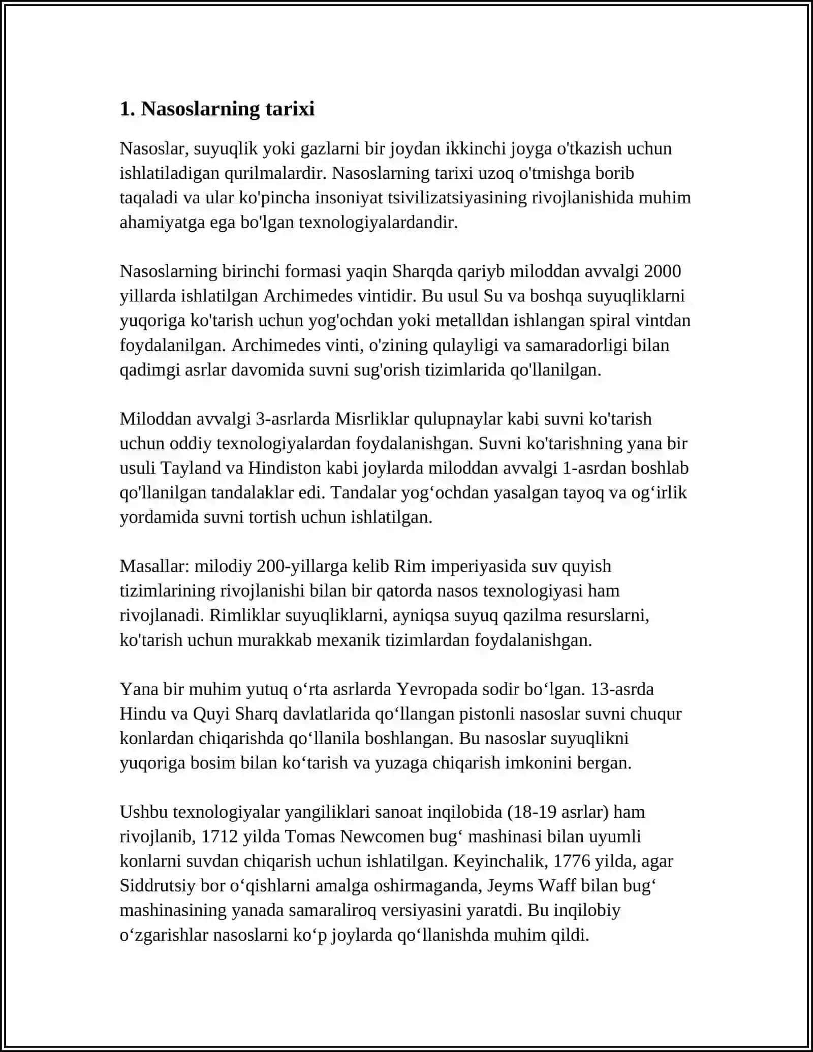 NASOSLAR HAQIDA UMUMIY MA'LUMOT 3