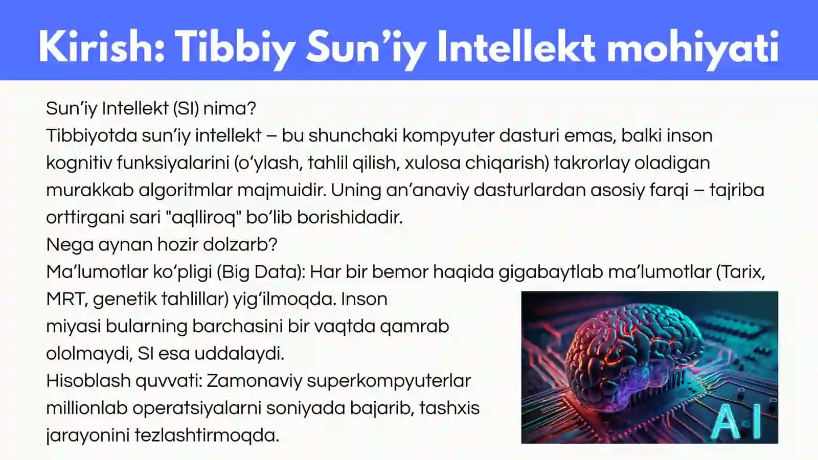Tibbiyotda Sun’iy Intellekt 3