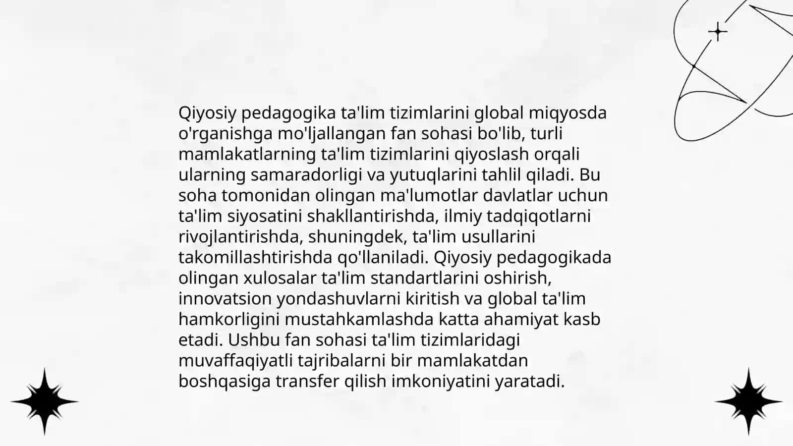 Qiyosiy pedagogikaning xalqaro vazifalari. Jahon mamlakatlarida ta’limni integrallashtirish va differensiallashtirish muammolari 3