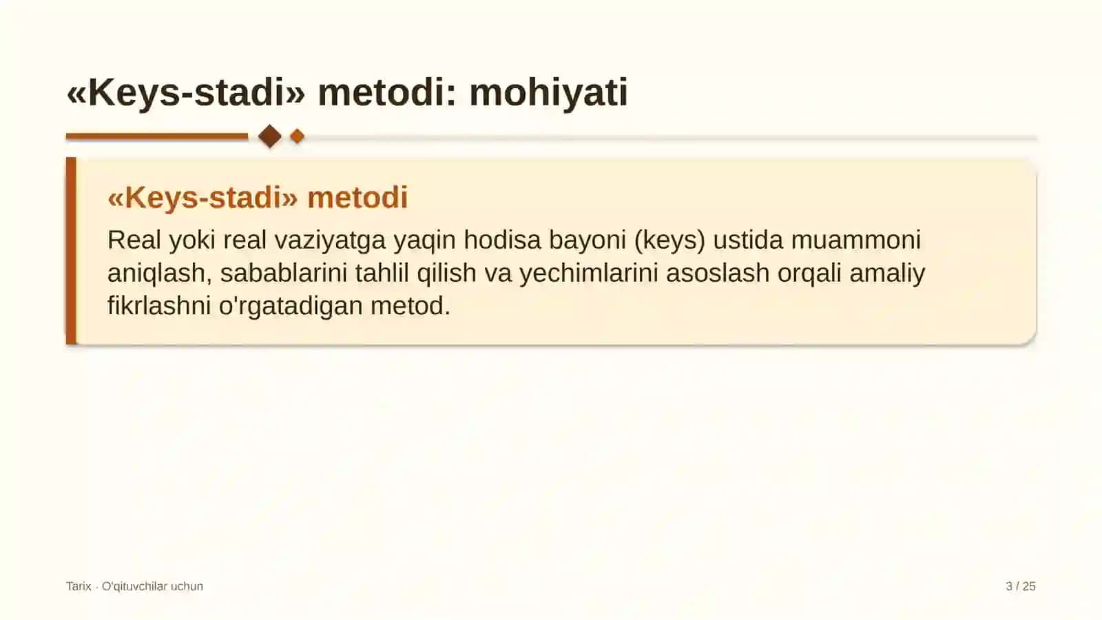 tarix darslarida keys stadi metodidan foydalanish 2757 3