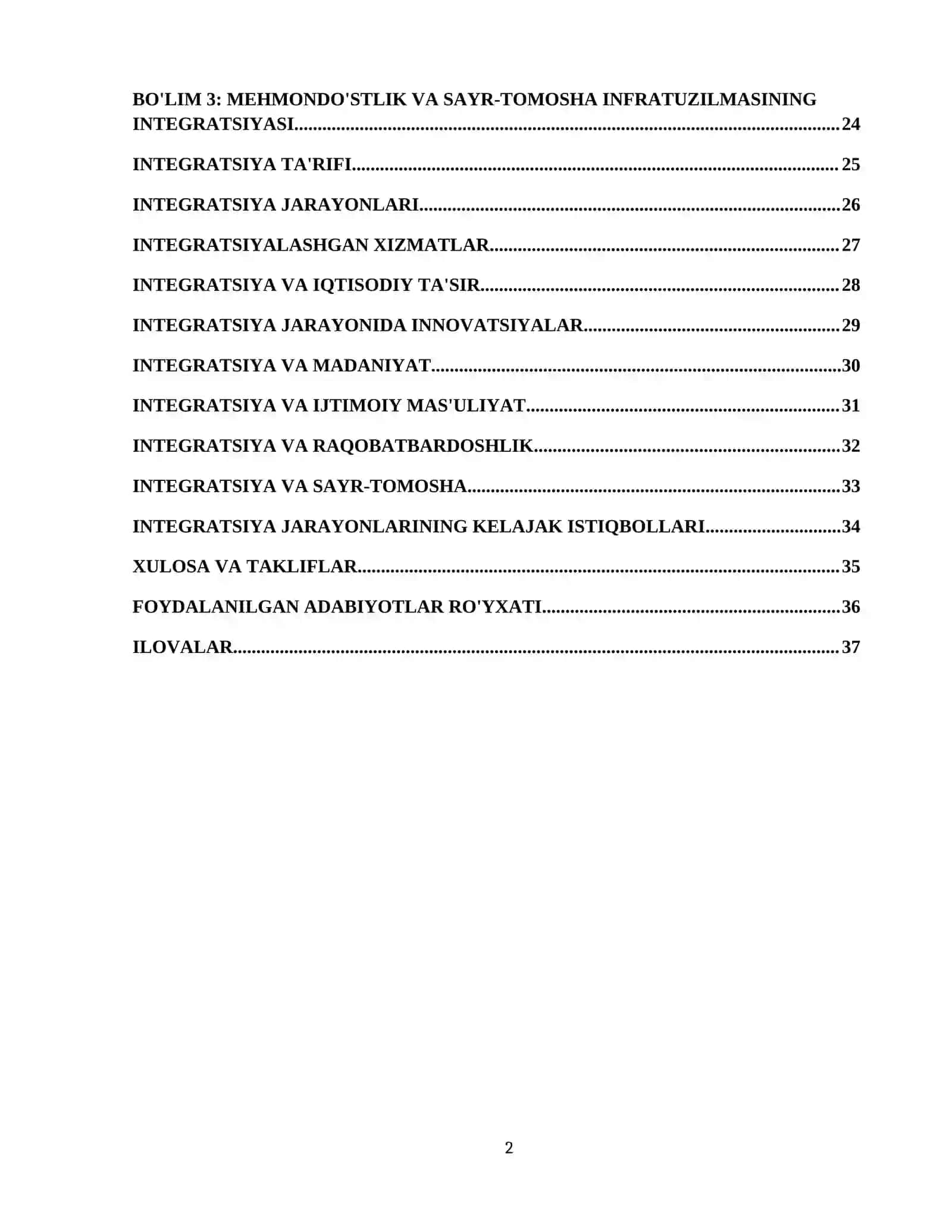 Mehmondoʻstlik industriyasids sayr -tomosha va koʻngilochar infratuzilmalar 3