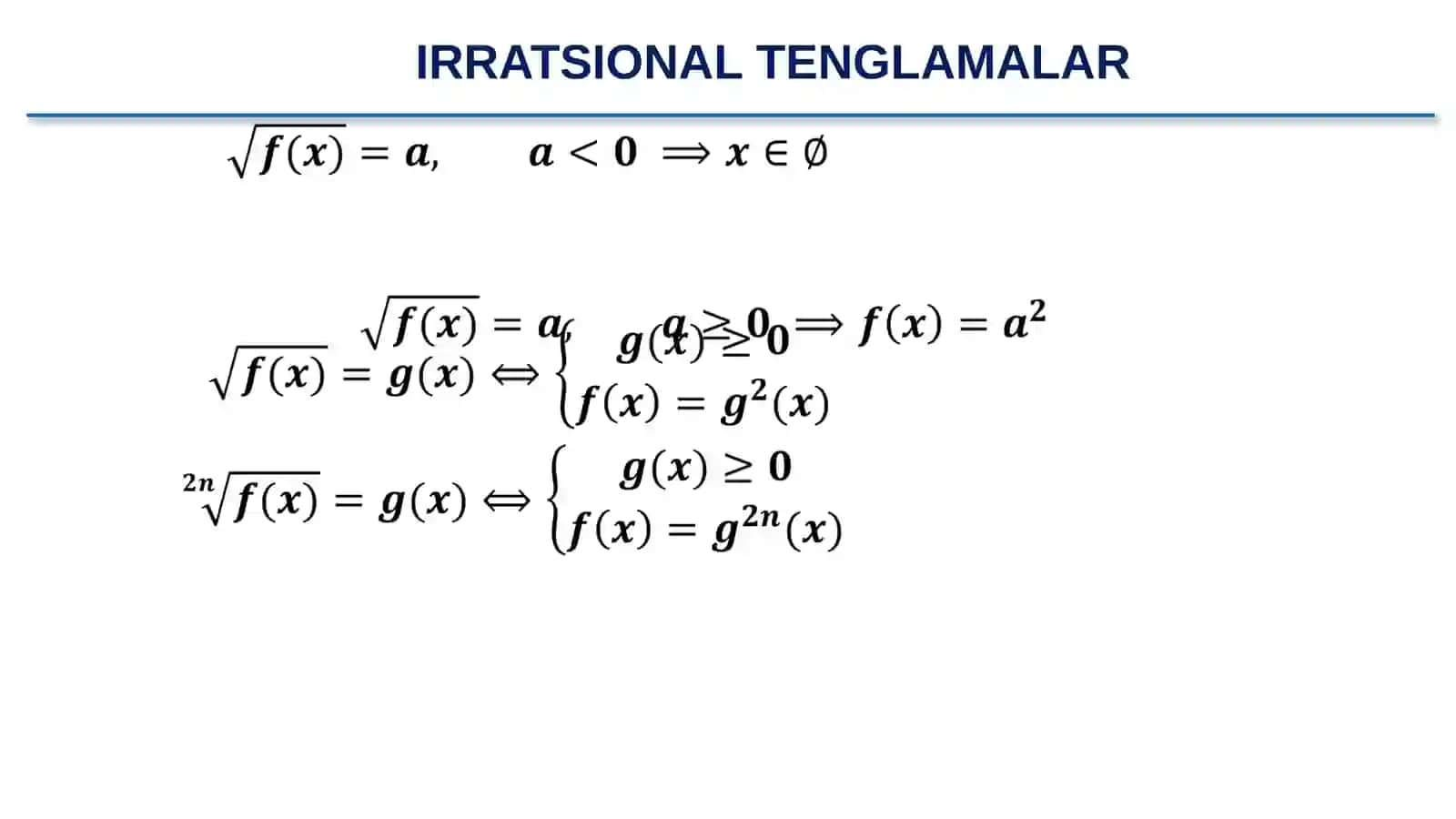 Sodda Irratsional Tenglamalar 3