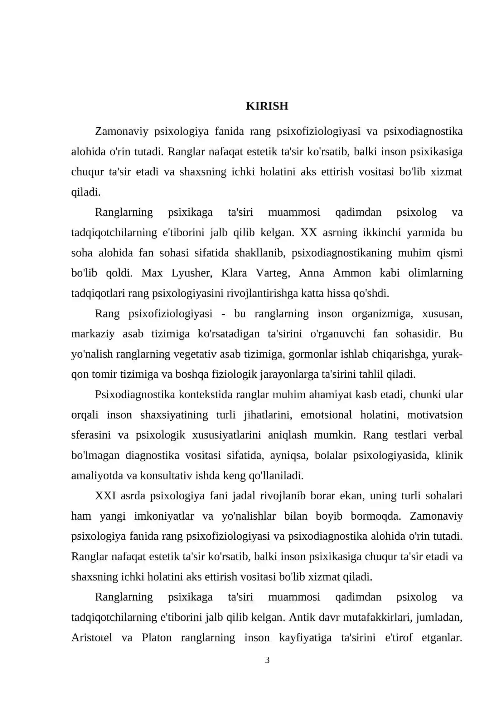 RANG PSIXOFIZIOLOGIYASI VA PSIXODIAGNOSTIKA YO‘NALISHI SIFATIDA 3