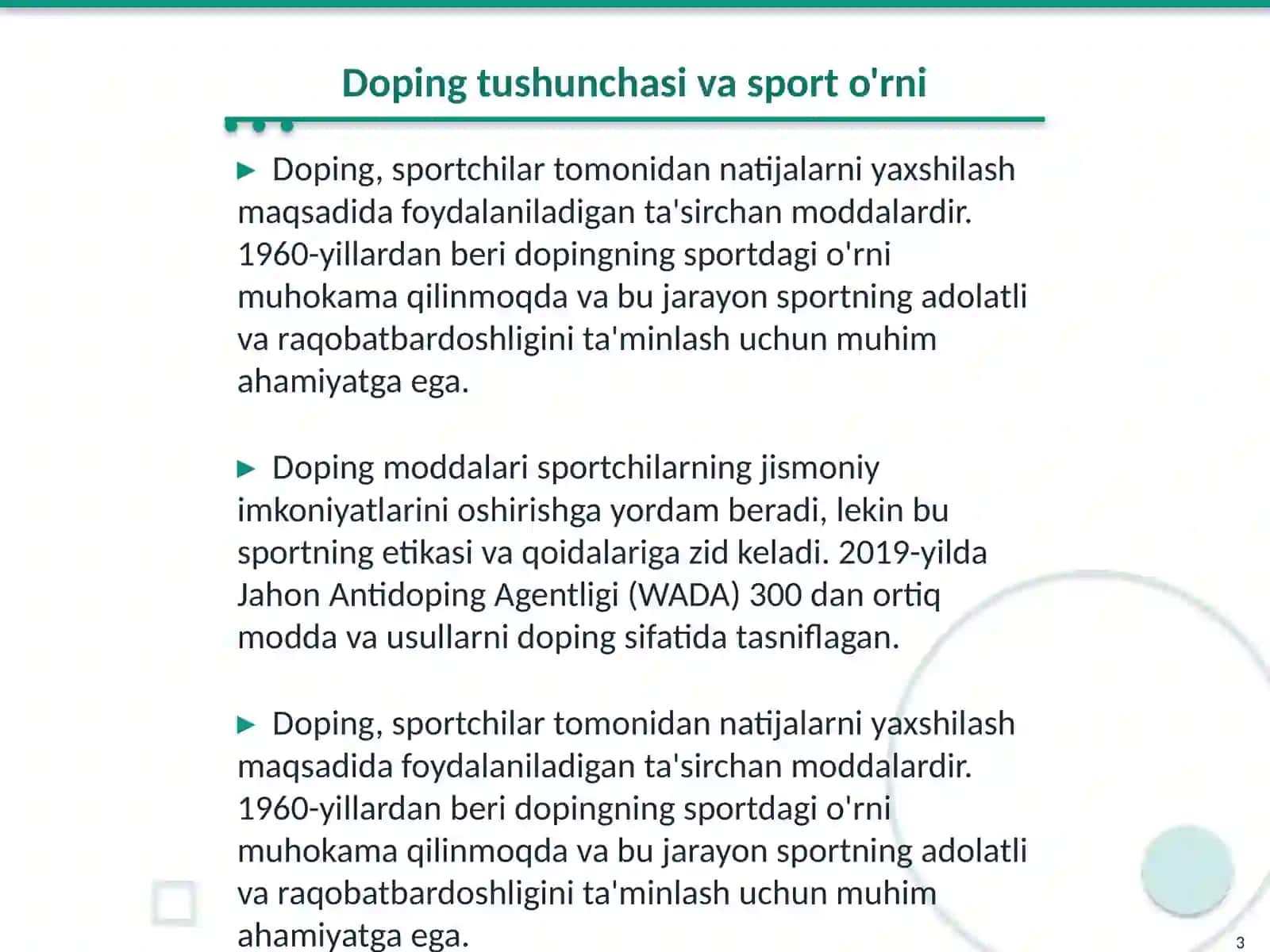 Doping va antidoping siyosatining yuqori malakali sportchilar tayyorgarligiga ta'siri 3