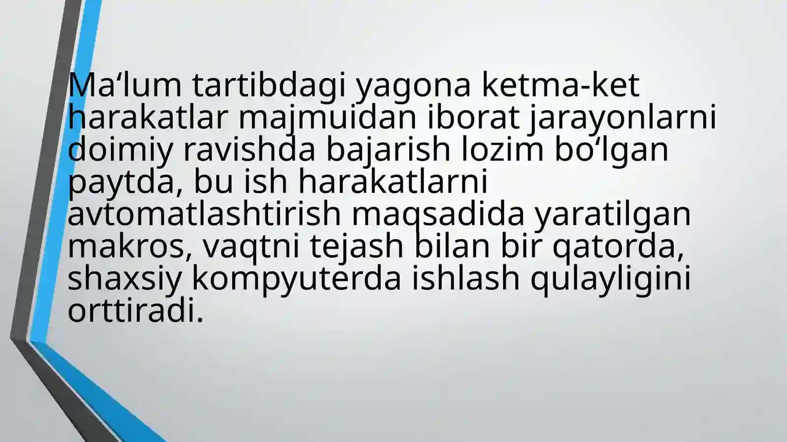 MICROSOFT WORD DASTURIDA MAKROSLAR YARATISH 3
