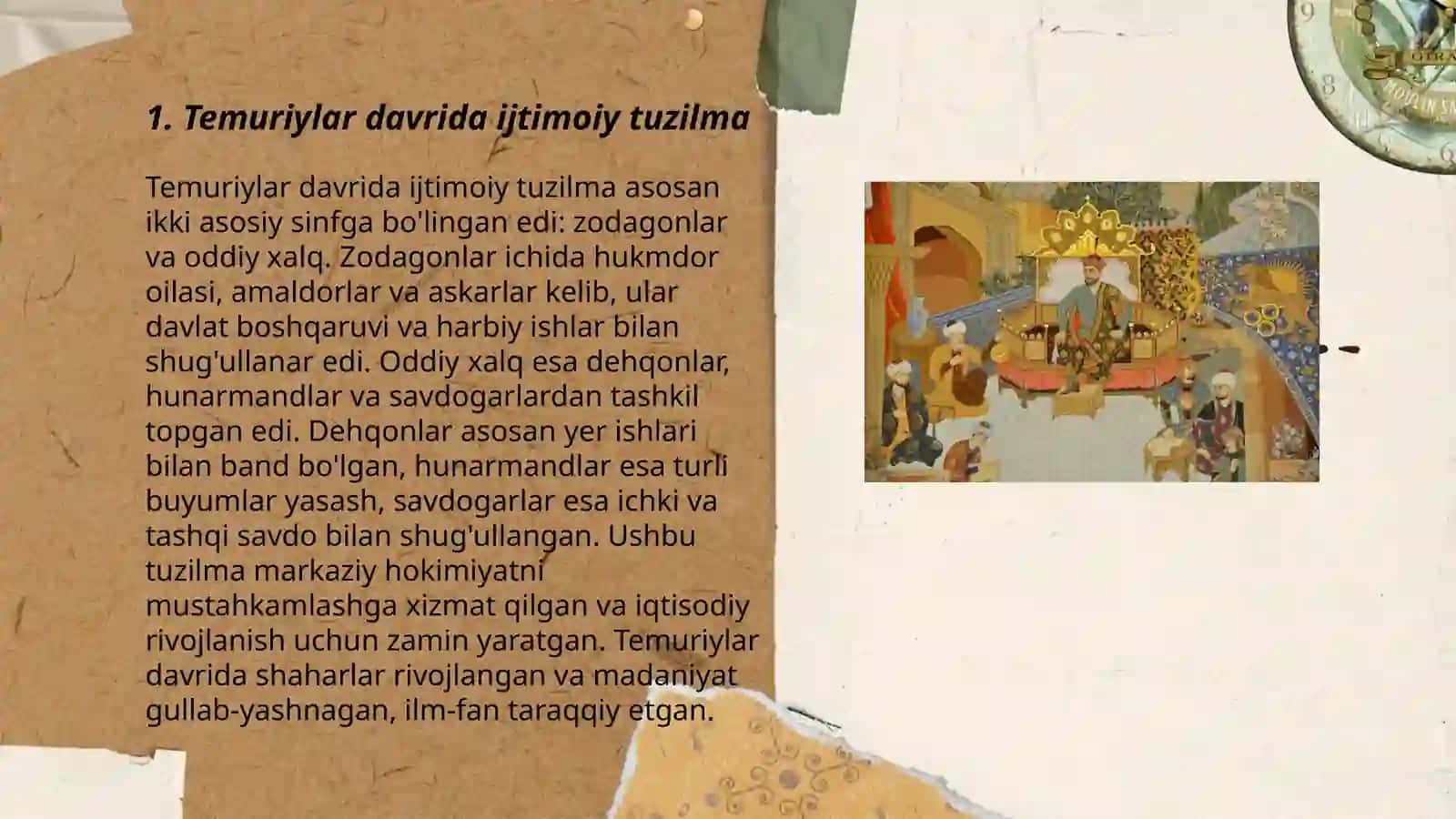 Temuriylar davrida ijtimoiy iqtisodiy, siyosiy hayot 3