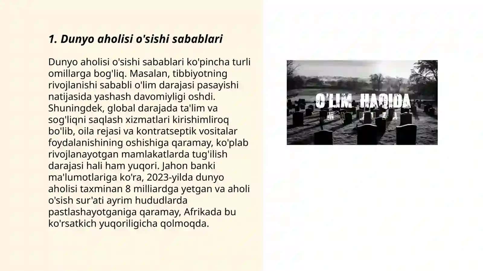 Dunyo aholisi ólimi sabablari va epidemiologik ótish 3